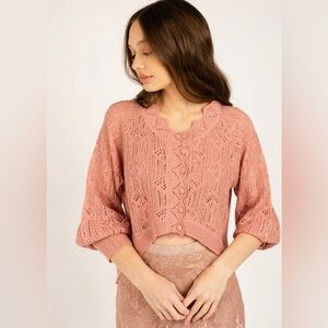 070-NWT JOYFOLIE Jelena Sweater In Ash Rose Size:M